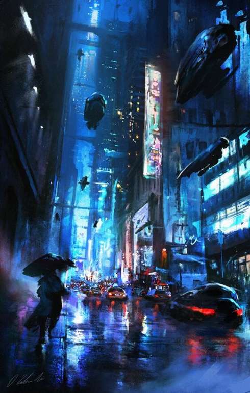 Cyberpunk / Cyberpunk - Typical urban night scene cyberpunk-image-2